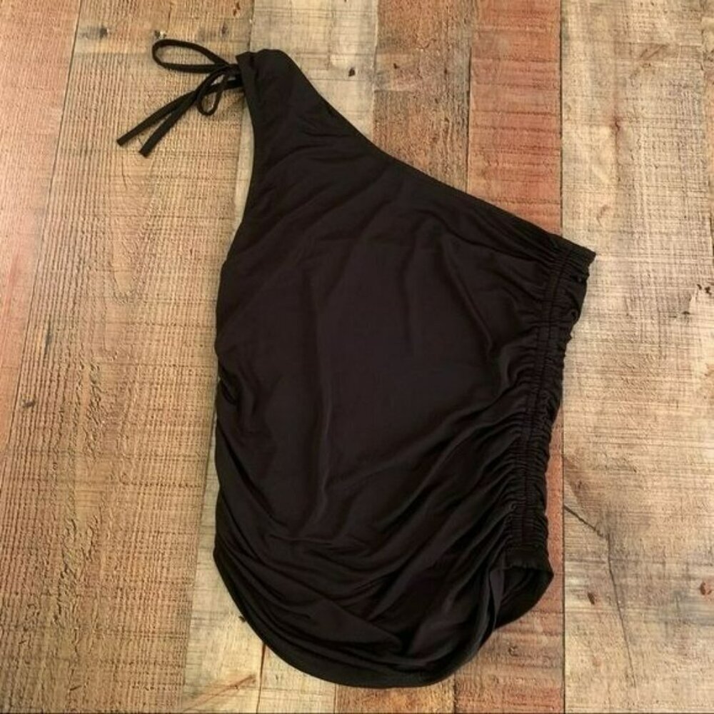 Free people intimately womens black one shoulder top with side ties -XS